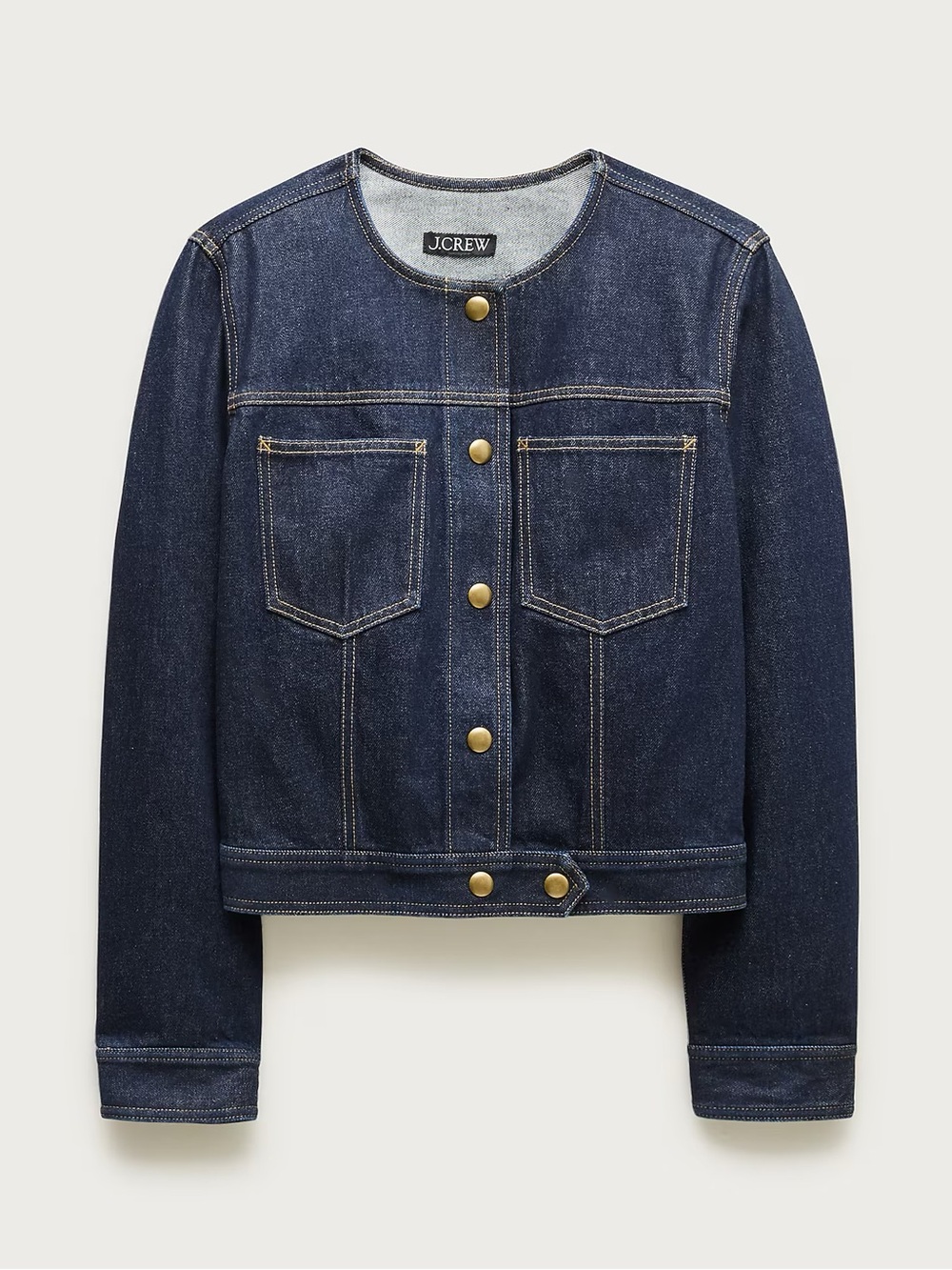 JCREW Collarless denim trucker jacket - Picture 5 of 8